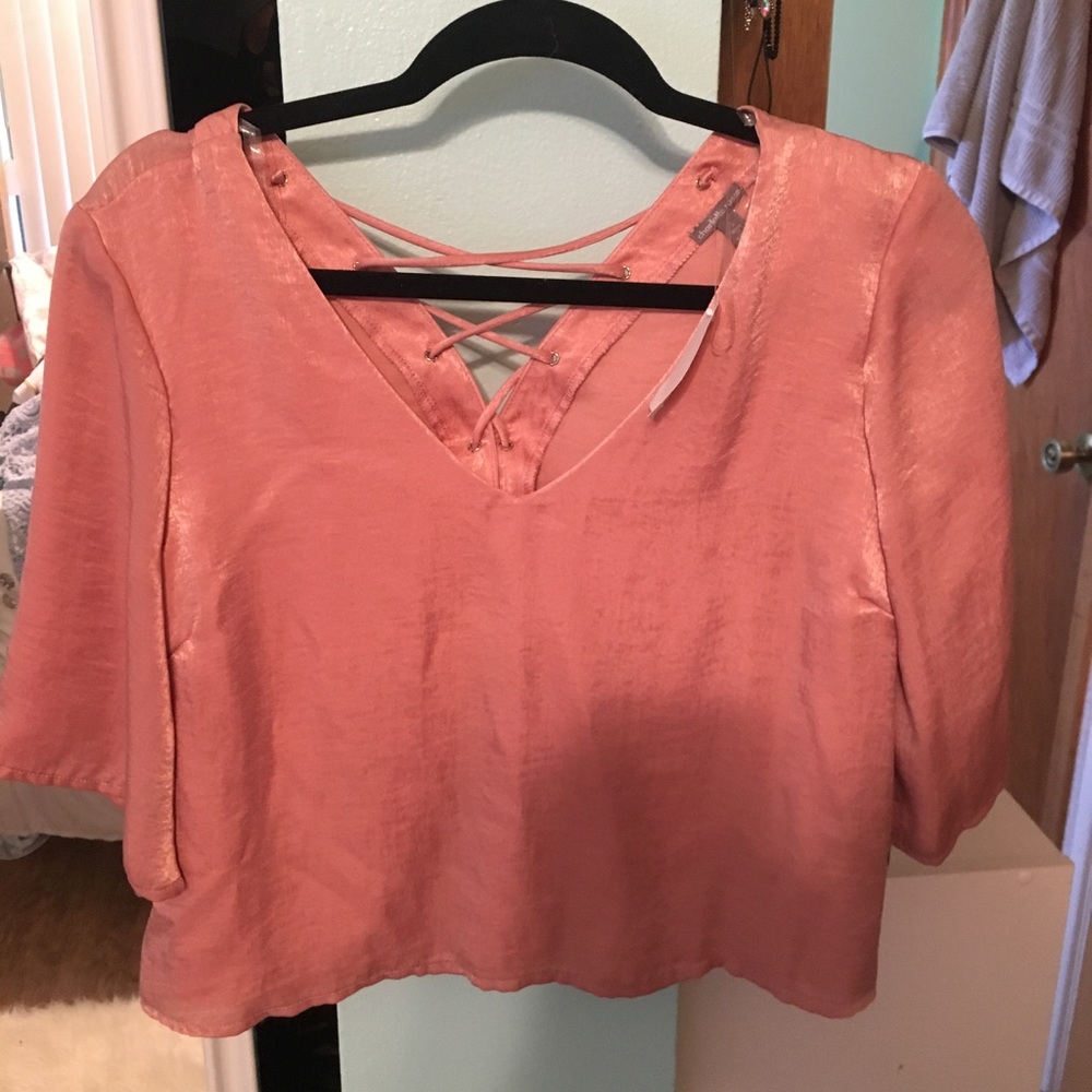 NWT pink silk top